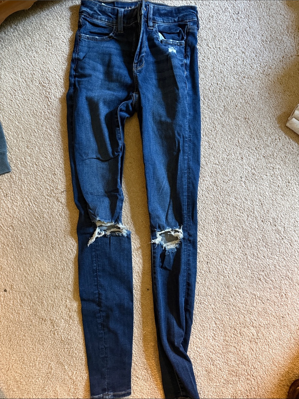 American Eagle Outfitters Dark Blue Distressed Jeans